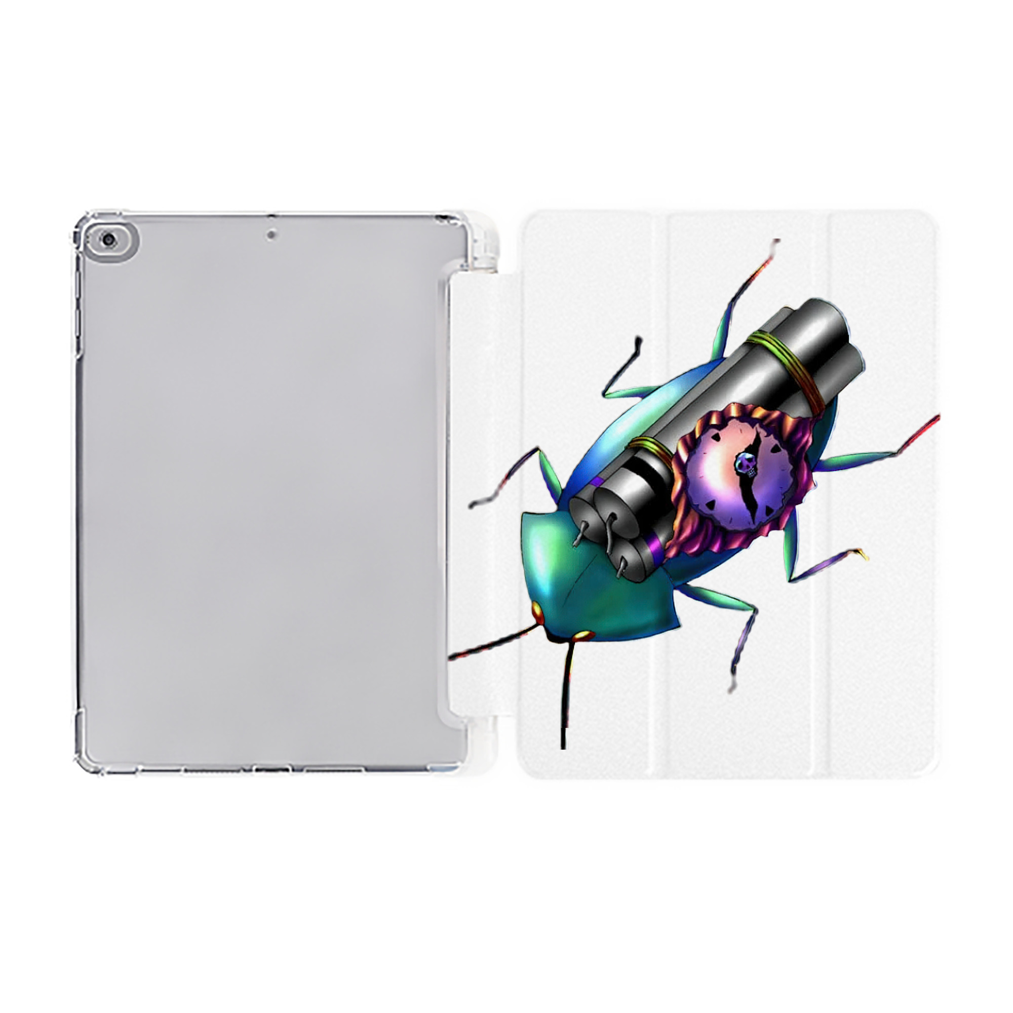 （画像用） 遊☆戯☆王 Yu-Gi-Oh! IPad ケース ペン収納付き 三つ折りスタンド PUレザー×シリコン 対応機種9.5/10.5/10.9インチ